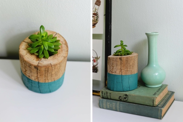 DIY design wooden flower pot