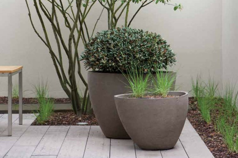 large pot of flower terracotta decoration outside