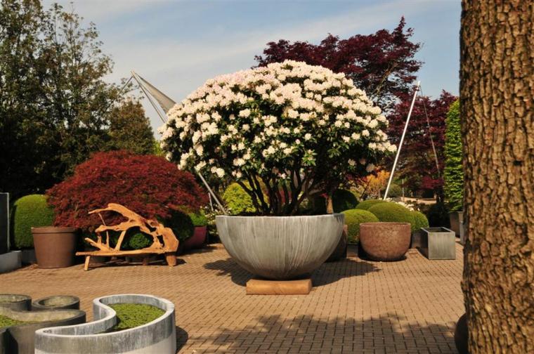 modern trendy outdoor design flowerpot