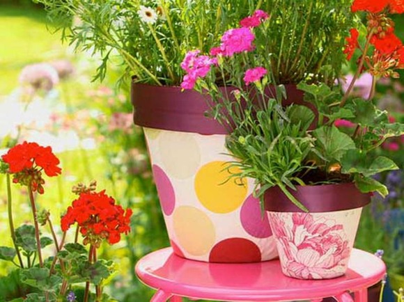 modern terracotta flower pot