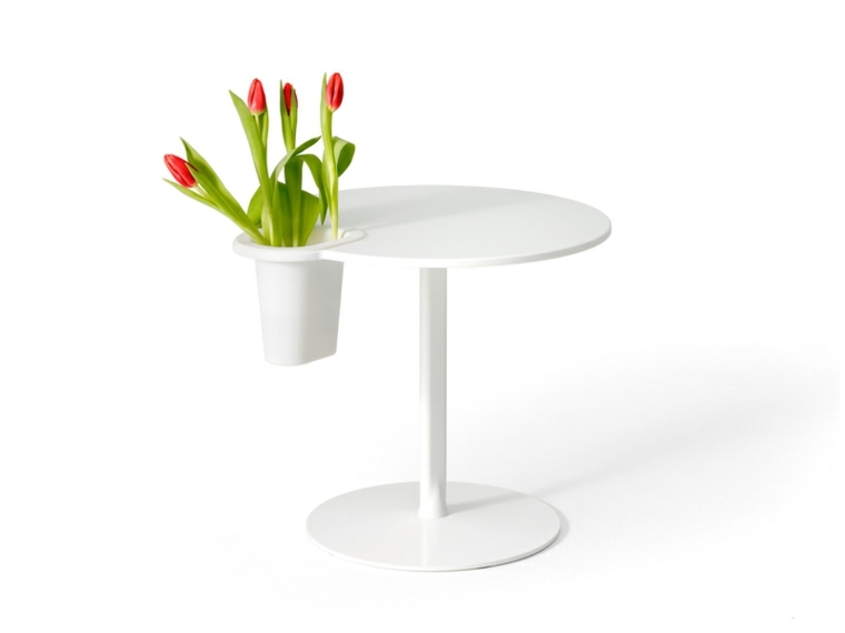 vitt porslin blomkruka design bord