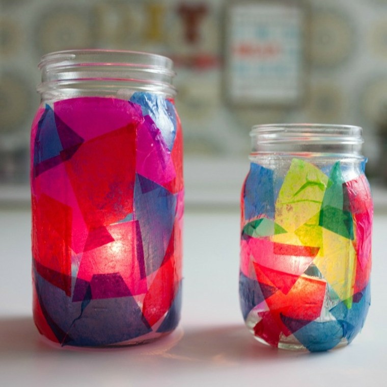 idea musim luruh deco pot glass paper diy