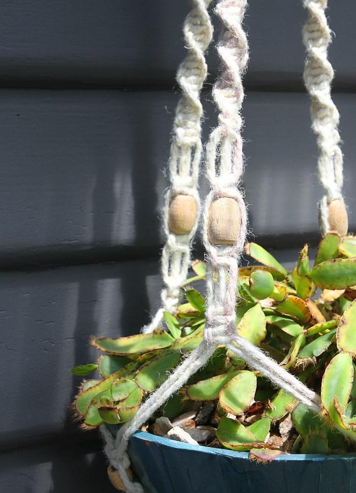 pots macrame cache pot floral suspension