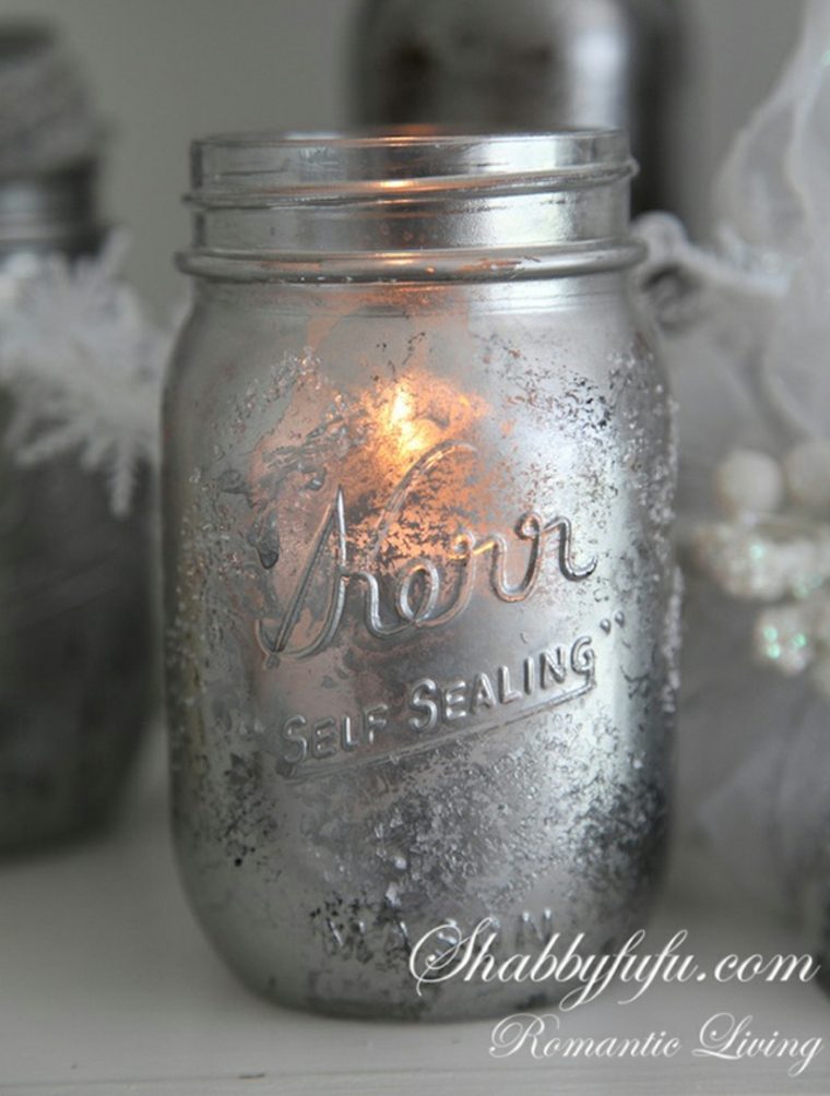 glass jars diy christmas deco ideas candle holders