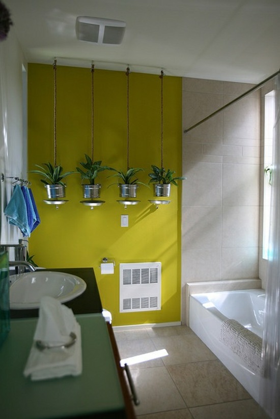 Hanging flower pots for bathroom