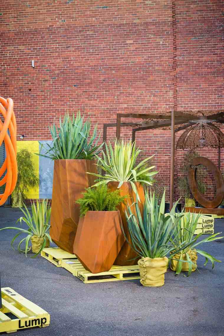 corten garden plant pots