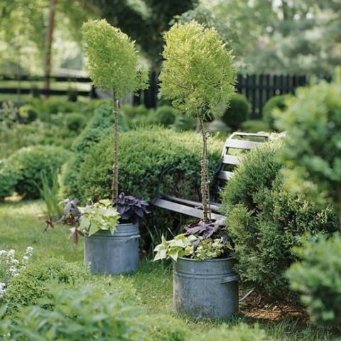 flower pots metal garden