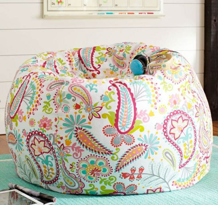 fabric for pouf cover pear idea