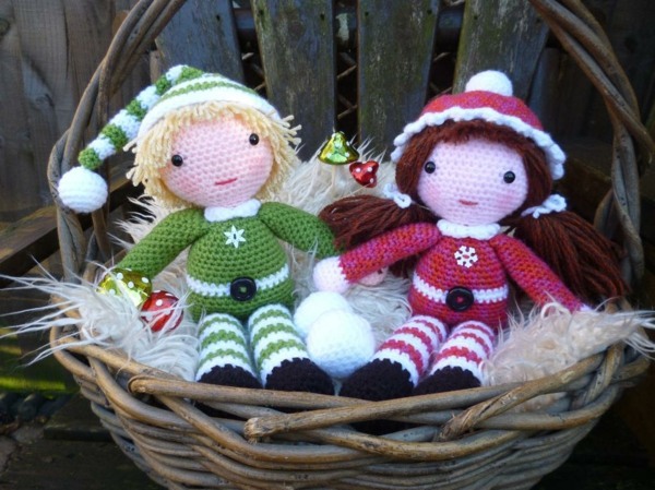 knitting dolls vintage christmas decoration