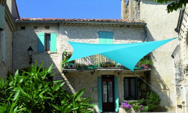 sun protection sail shading turquoise