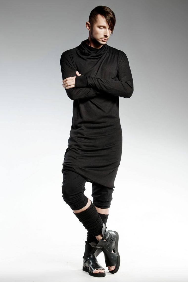 wool sweater black fashion men clothing trends