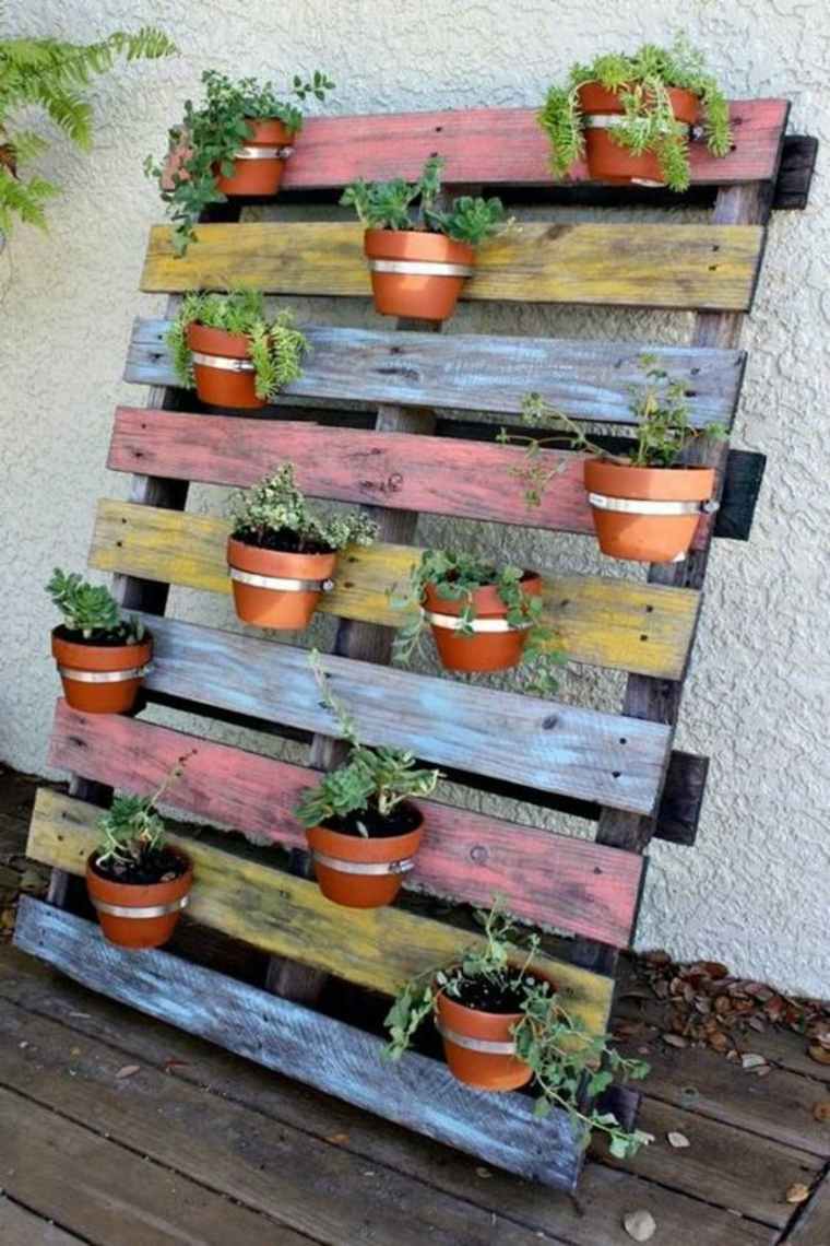 recycle wooden pallets idea diy flower pots decorate outdoor deco