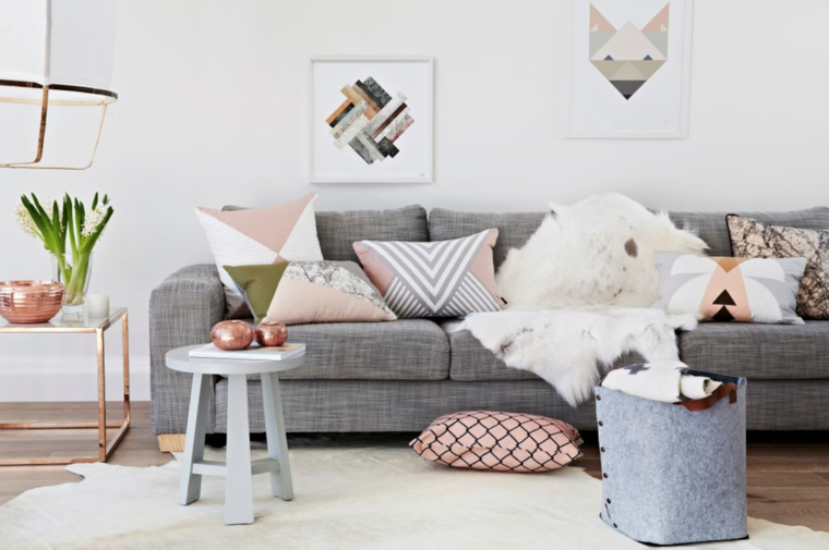 what color for a Scandinavian living room example paint neutral pastel color