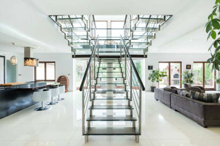 ramp d'escalier verre design interieur contemporain