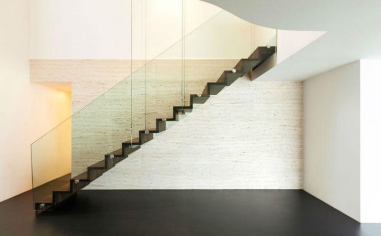 ramp d'escalier design moderne garde corps verre 