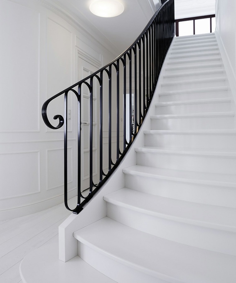 railing stairs design white metal black