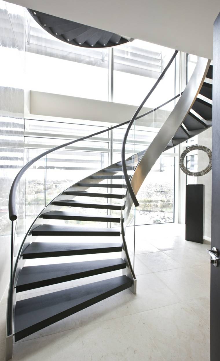 modern design spiral staircase banister