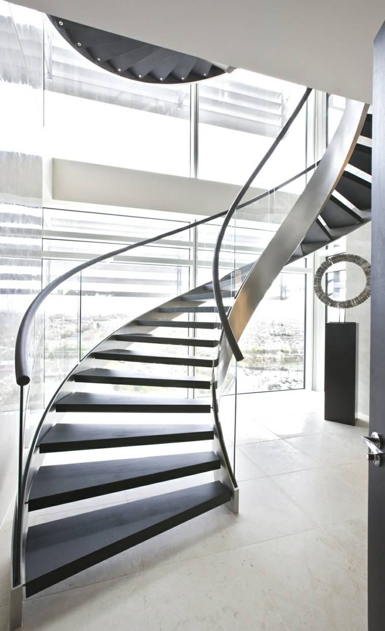 modern design spiral trappa banister