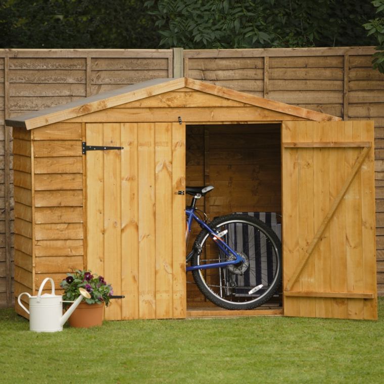 shelter garden wood storage bike idea deco flowers flower pots original