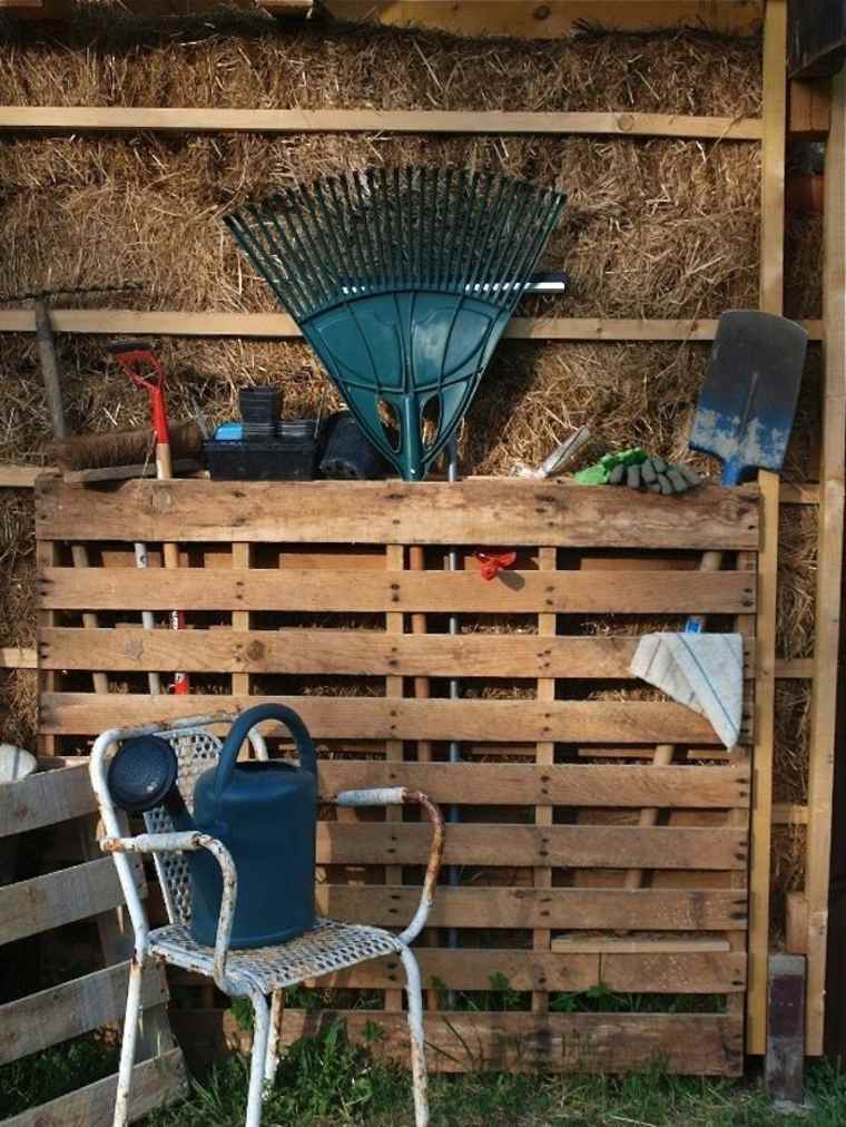 garden storage garage idea DIY wooden pallet