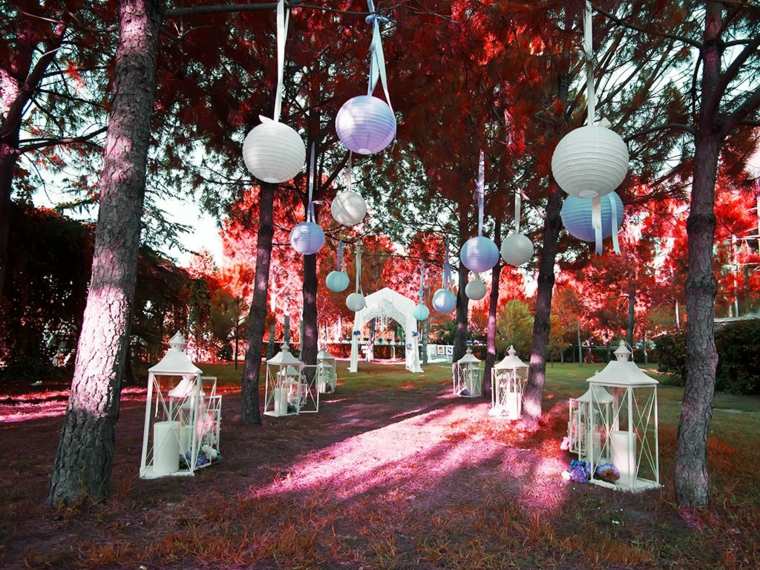 wedding reception with lanterns