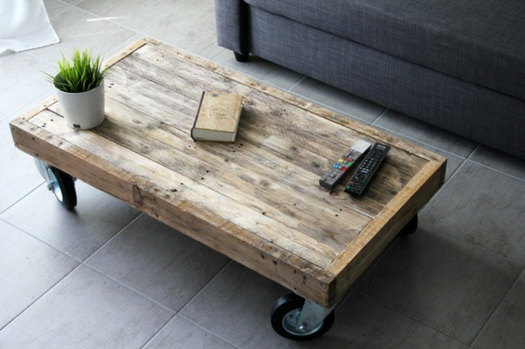 coffee table pallet rollers living room furniture diy idea