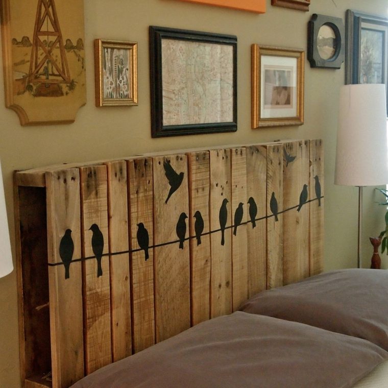 pallet wood headboard make a wooden deco wall headboard