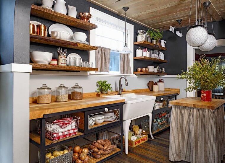 kitchen wood shelves idea plan work wood plant deco fixture