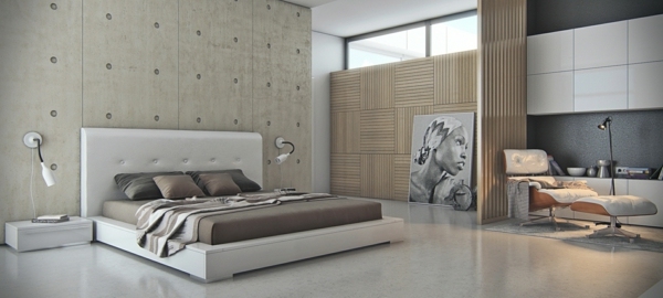 concrete bedroom wall covering