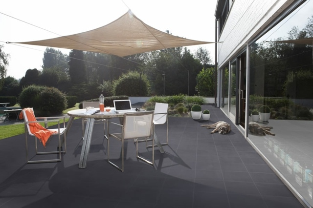 contemporary decking concrete slabs