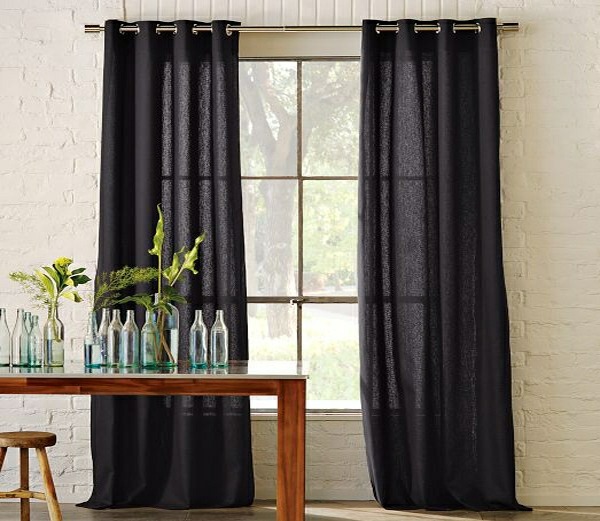 black modern elegant curtain