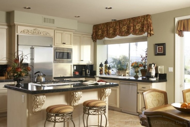 curtains-kitchen-color-sand-elegant-kitchen-patterns-classic kitchen curtains