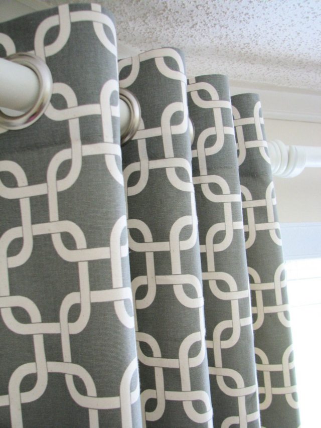 white gray kitchen curtains