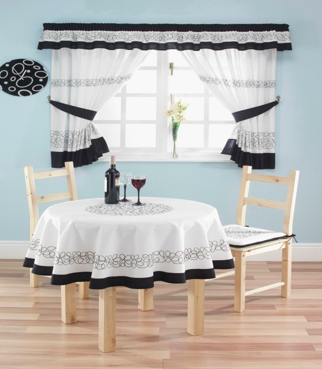 25 Kitchen Curtains For A Pleasant And, Black And White Kitchen Curtains
