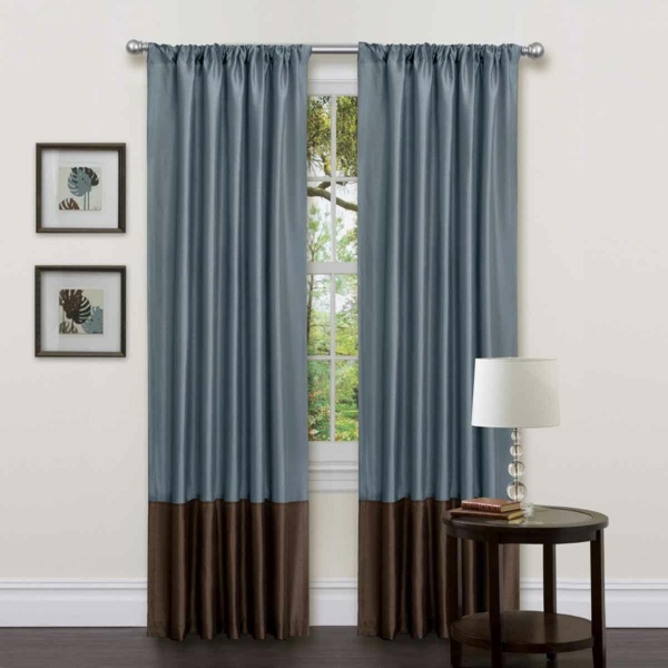 curtains luxury blue brown design