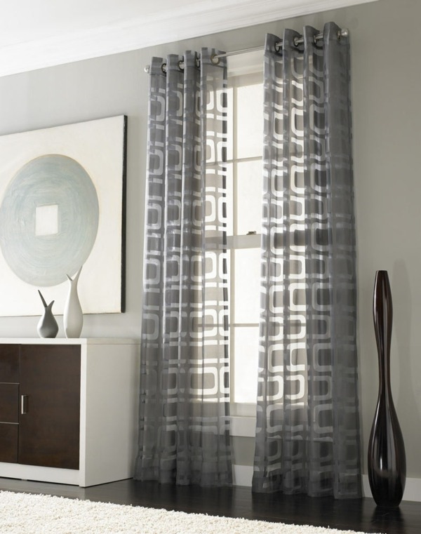 transparent curtains geometric patterns