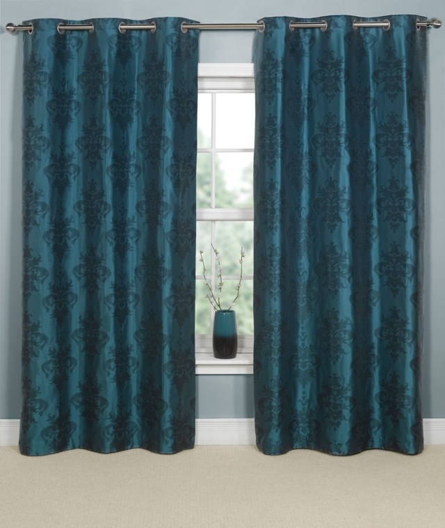 curtains sheers blue floral pattern