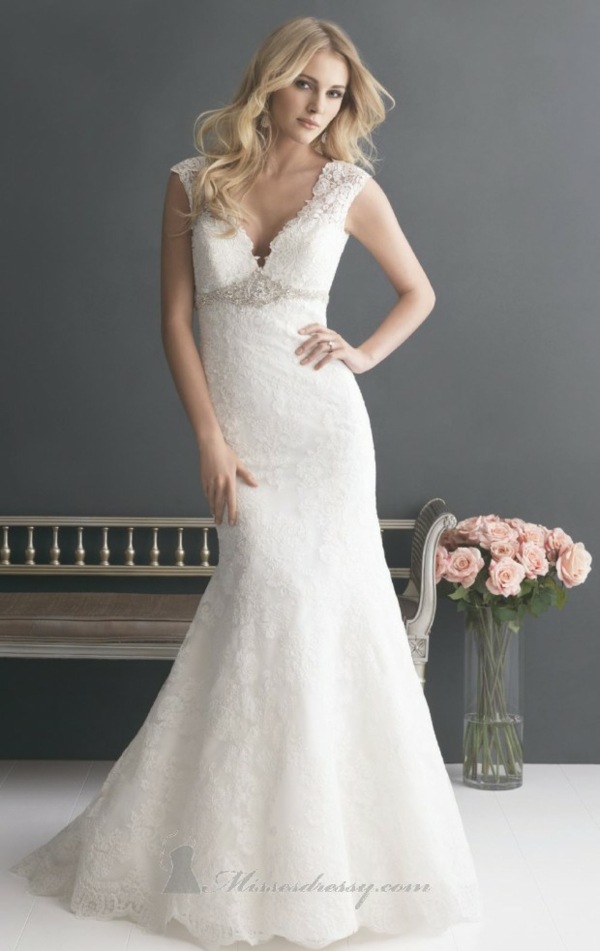 modern lace wedding dress