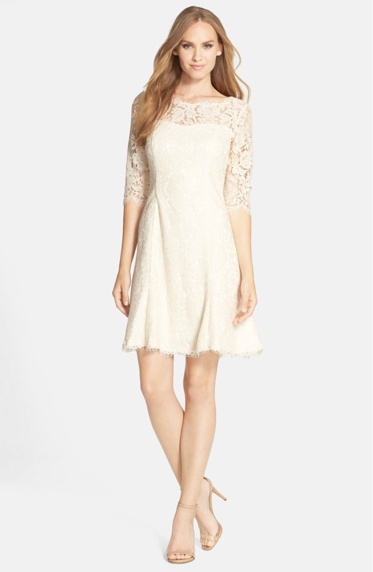 gaun pengantin panjang lengan panjang-lace-short-nordstrom