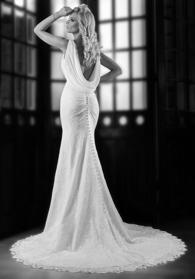 nude backless wedding dress