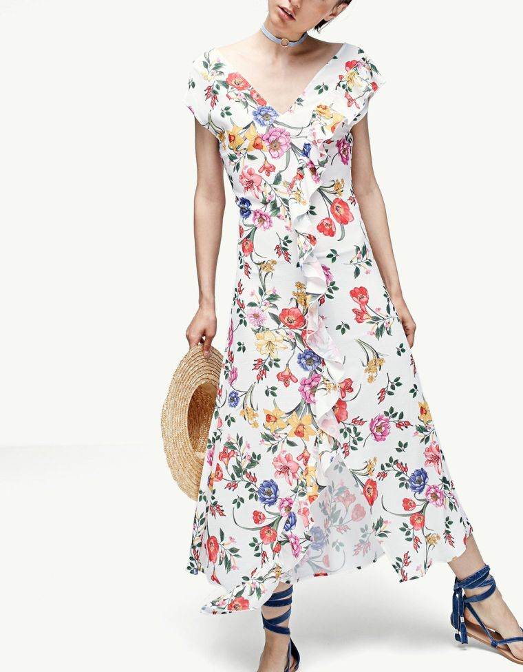 dress-brud-style-boho-chic lang floral-mønster-Stradivarius