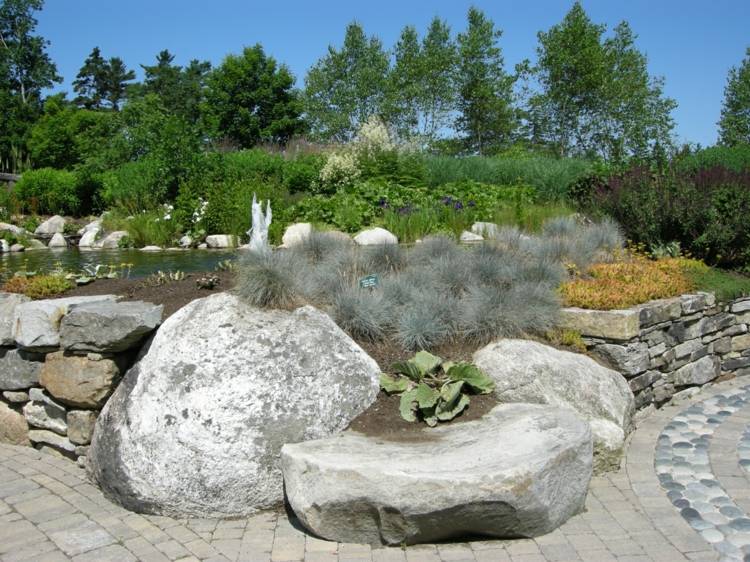 minimalist garden rockery