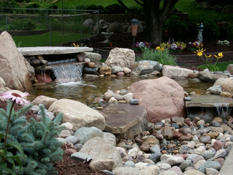 landscaped garden rockery fountain waterfall