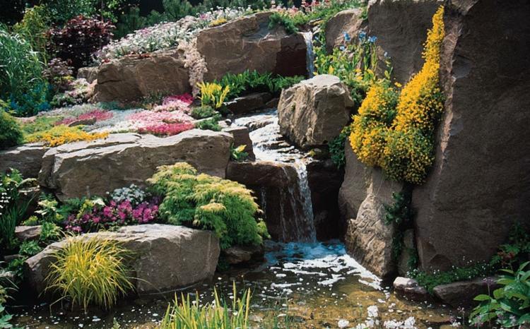 water source garden rockery