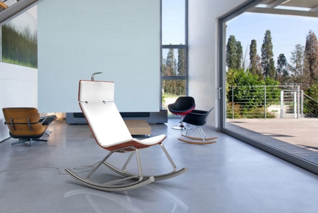 rocking chair-white-modern terrace