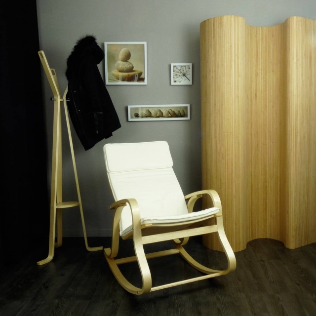 rocking chair-wood-white-modern-elegant