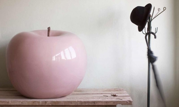 pink ceramic apple interior decoration