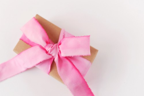 pink ribbon romantic gift wrapping