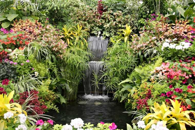 water gardens waterfall garden stone plants