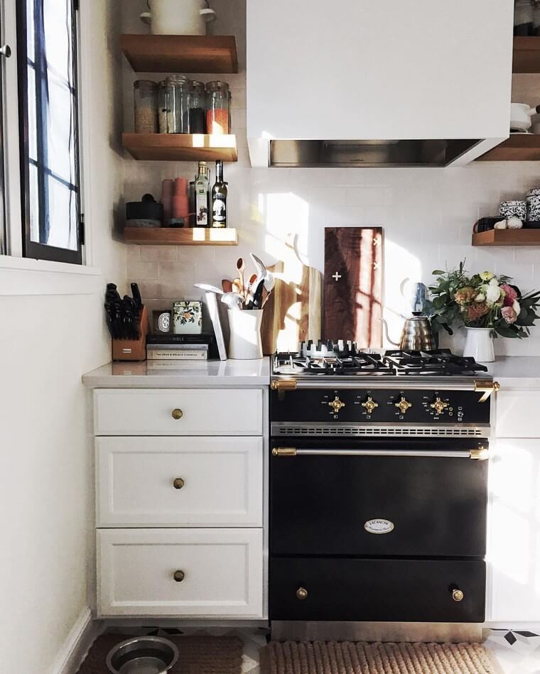 countryside chic idea interior kitchen oven retro style